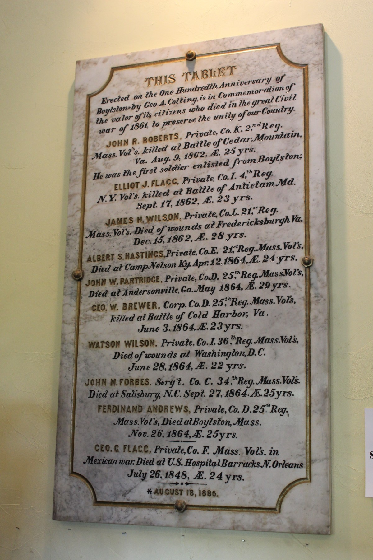 Boylston Massachusetts Civil War Monuments Project